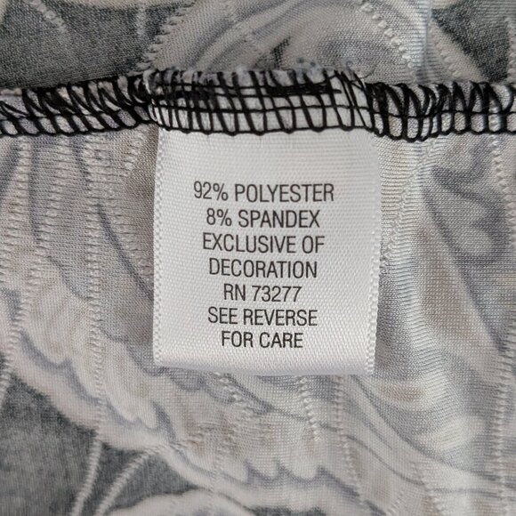 CROFT & BARROW Black/White Paisley Stretch Knit Pullover Top; Size 2X - Picture 4 of 5